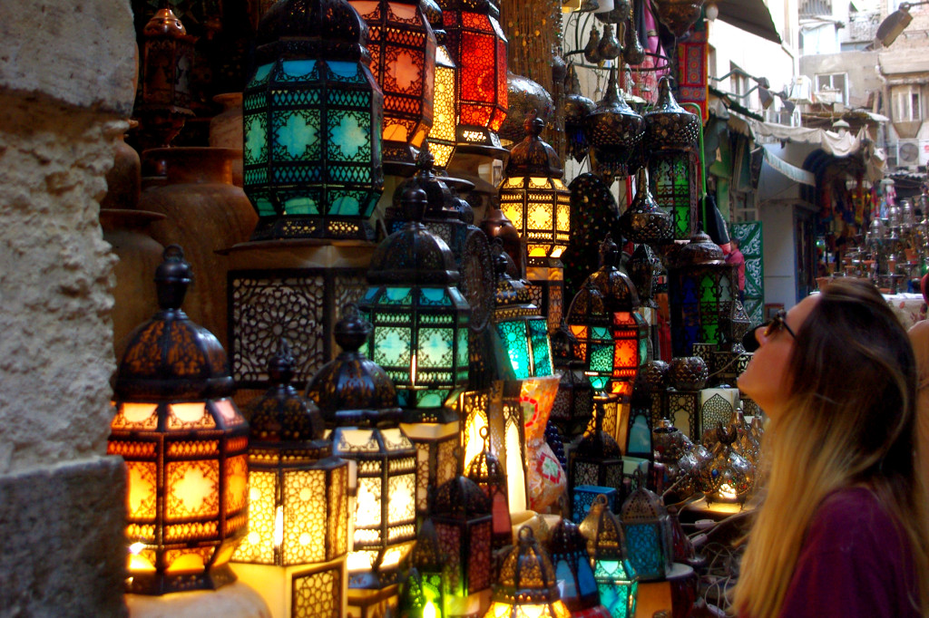Lamps sold in Khan el-Khalili market, Cairo