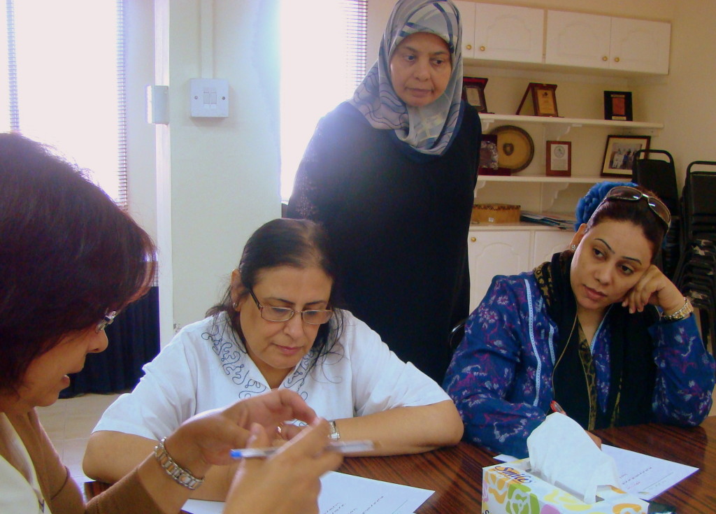Women attend a conflict resolution workshop