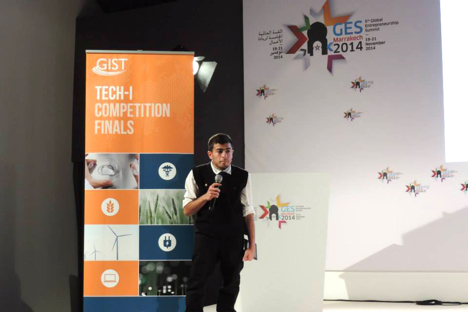 Kamal Alhmoud presents his startup Aster at the GES